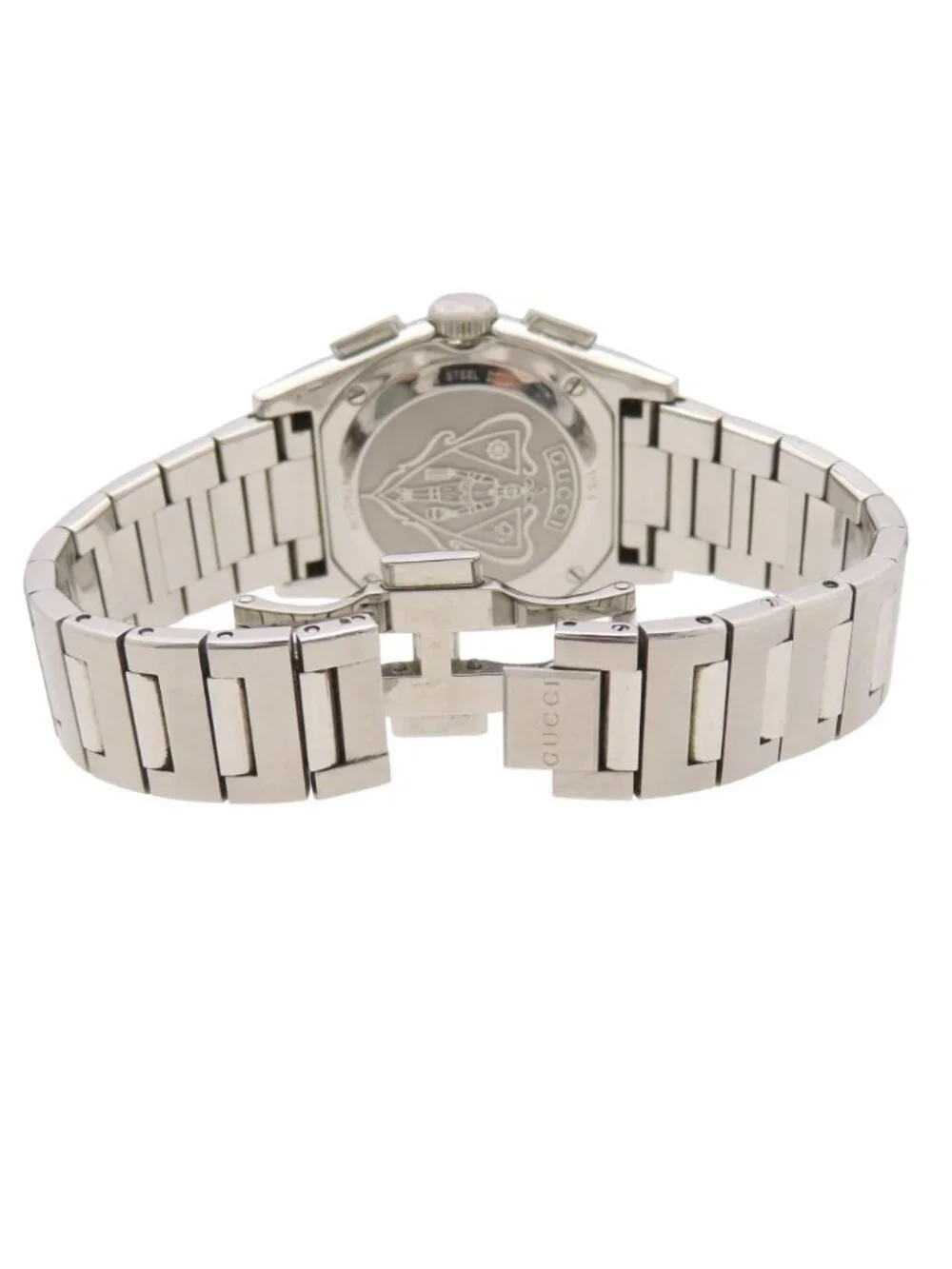 Gucci Pantheon 115.4 Quartz Watch Stainless Steel Black Dial Boys